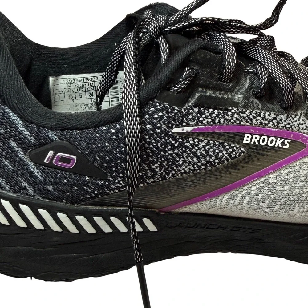 Brooks Launch GTS 10 Womens Running Shoes Black White Purple 1203991B085 Size 7 - Picture 5 of 9
